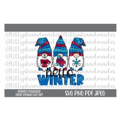 hello winter svg files, winter png, winter svg designs, winter vector, winter sublimation, gnomes svg, gnomes png, gnome