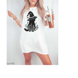 black cat halloween shirt, comfort colors gift for spooky halloween, ghost shirt, fall vibes, cat lover gift, halloween