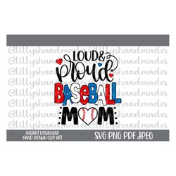 loud and proud baseball mom svg, baseball mama svg, baseball mom life svg, baseball svg, baseball mom shirt svg, basebal