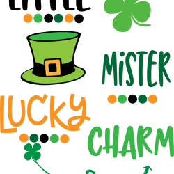 little mister lucky charm svg, mister lucky charm svg, lucky charm svg, little mister, shamrock svg, instant download