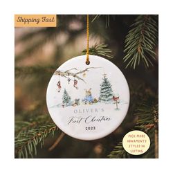 Baby's First Christmas Ornament, Personalized Baby Christmas Ornament, Custom 1st Christmas Ornament, Christmas Family O
