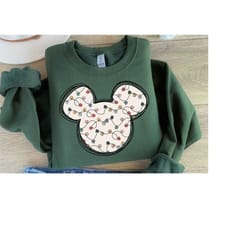 mickey christmas lights hoodie, disney christmas lights sweatshirt, mickey christmas hoodie, disneyland family, mickey e