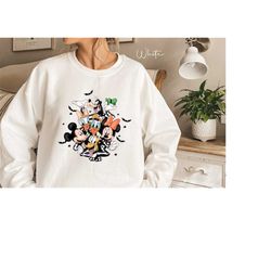 mickey friends halloween sweatshirt, disney halloween hoodie, mickey skeleton sweatshirt, disney skeleton hoodie, disney