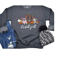 it's fall y'all sweatshirt, fall barn animals sweater, retro fall animals shirt, tis the season tee, autumn crewneck, th