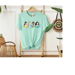 disney watercolor princess shirt, disney princess shirt, belle shirt, jasmine shirt, tiana shirt, jasmine shirt, disney