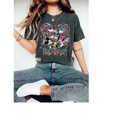 vintage disney halloween comfort colors shirt, mickey and friends halloween shirt, mickey minnie halloween shirt, hallow