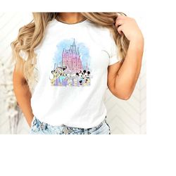 disney watercolor castle shirt, magical kingdom shirt, disney castle shirt, disney trip shirt, disney family shirt, disn