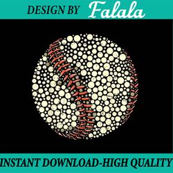 vintage polka dot baseball lover player png, dot day baseball png, international dot day, digital download