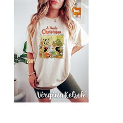 a family christmas comfort colors shirt, vintage christmas shirt, christmas family shirt, 70s style merry christmas shir