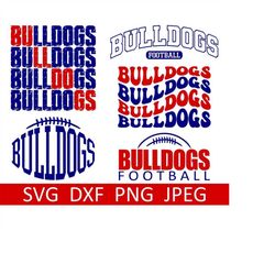 Bulldogs SVG Bundle, Bulldogs PNG Bundle, Red/Blue, Digital Download, Cut Files, Sublimation, Clipart (5 individual svg/