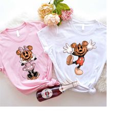 mickey and minnie mouse pumpkin shirt, mickey boo halloween shirt, disney couple shirt, disneyland halloween shirt, disn