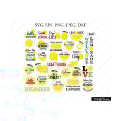 lemon svg, lemon svg bundle, summer svg, summer svg bundle, lemonade svg, hello summer svg, svg files, cricut, silhouett