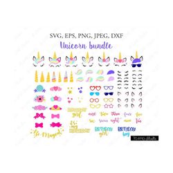 unicorn svg, unicorn bundle svg, unicorn head svg, unicorn clip art, unicorn face svg, cute unicorn, cricut, silhouette