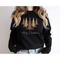 leopard christmas tree sweatshirt | christmas trees tshirt, merry christmas sweatshirt, womens christmas sweatshirt, leo