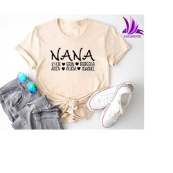 personalized nana shirt, grandkids names shirt, custom nana shirt, nana and grandkids shirt, nana shirt, grandma shirt,