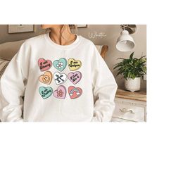 positive affirmations sweatshirt, conversation hearts, inspirational, mental health sweatshirt, therapy crewneck, positi