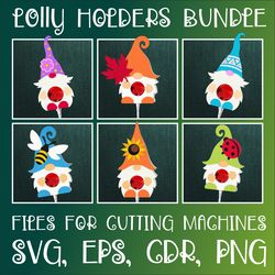 Gnomes | Lollipop Holder Bundle | Paper Craft Templates SVG | Sucker holder