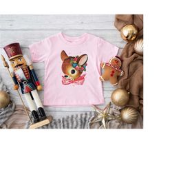 Toddler Christmas Shirt Gift, Reindeer Shirt for Daughter, Retro Christmas Gift Granddaughter, Family Holiday Baby Photo