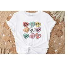 positive affirmations shirt, candy heart tshirt, valentines day tee, conversation hearts, valentines shirt for teachers,