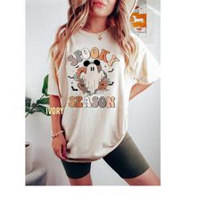 comfort colors mickey ghost spooky season shirt, mickey boo halloween shirt, disney halloween shirt, pumpkin mickey, dis