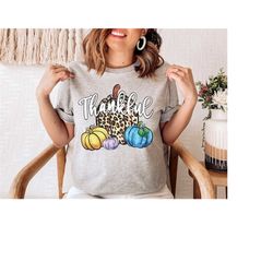 thankful shirt | thanksgiving shirt, pumpkin thankful shirt, leopard pumpkin, fall shirts, hello pumpkin, leopard thankf
