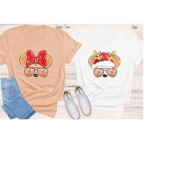 disney mickey & minnie gingerbread head shirt, disney family and couple tshirt, mickey and minnie with aviator sunglass