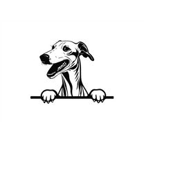 PEEKING GREYHOUND SVG, Peeking Greyhound Clipart, Peeking Greyhound Svg Files For Cricut