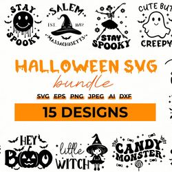 halloween svg bundle | 15 halloween fall trendy designs