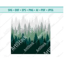 forest svg file, spruce forest svg, nature svg, forest clipart, forest silhouette, trees svg, pine tree svg, svg cut fil