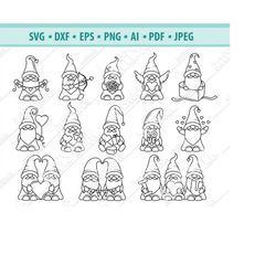 gnome svg, gnomes with hearts svg, valentine day svg, nordic gnome svg, valentines gnome svg, gnome clipart, lovely gnom