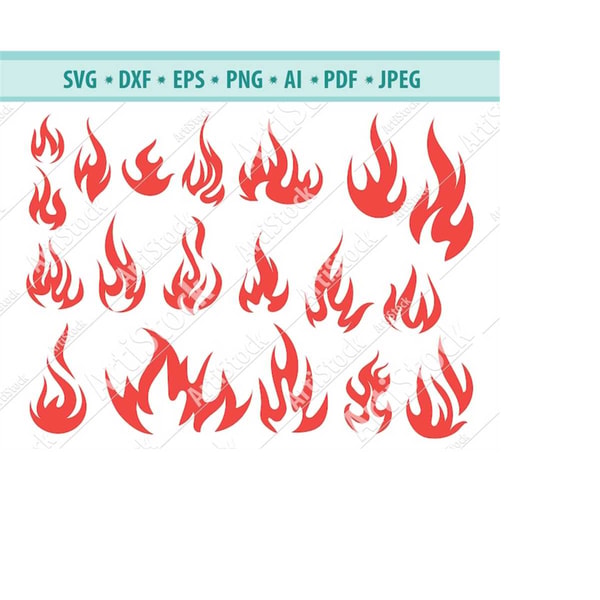 Fire SVG, Flames SVG, Fire Cricut, Fire Dxf, Flames Cutting | Inspire ...