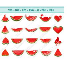 watermelon svg - watermelon cut file - watermelon clipart - split watermelon - svg - svg - dxf - eps - png, silhouette,