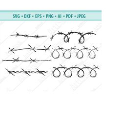 barb wire svg file - barbed wire cricut svg - barb wire dxf - barb wire clipart - barb wire silhouette - barbed wire cut