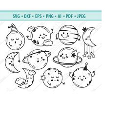 cute moon svg, baby moon svg, sleeping moon svg, crescent moon svg, celestial svg, sweet night svg, stars and moon svg,