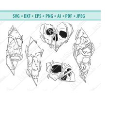 skull mirror svg, broken mirror svg, halloween mirror svg, skeleton clipart, vintage mirror svg, silhouette cameo, png,