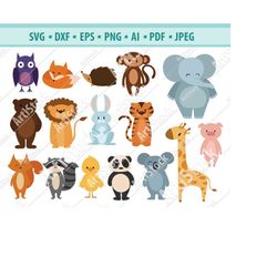 animals svg,original design,clipart,zoo animals svg,wild animals svg,safari animals svg,svg for cricut,svg for silhouett