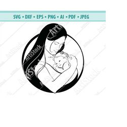 mother and child, mother child svg, cutout files for cricut svg, silhouette studio file cut out stencil decal logo svgs