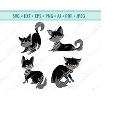 black cat svg halloween cat svg cut files halloween decal images download svg clipart for cricut dxf scare cat silhouett