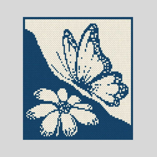 loop-yarn-finger-knitted-butterfly-flower--blanket-4