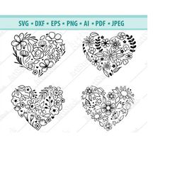 heart svg file, heart cut file, love symbol svg, valentines day svg, valentine cut file, wedding svg, heart vector, leav