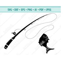bass fishing svg bass fishing pole svg silhouette fishing svg fishing hook svg cricut cut file fishing cut file printabl