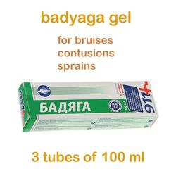 Gel badyaga for bruises, contusions, sprains, for pigmented and acne rashes
