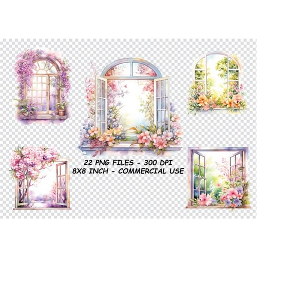 Watercolor Spring Windows Clipart, Watercolor Spring Windows | Inspire ...