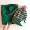 Set: Women handknit Slytherin pompom hat and knit Neckwarmer
