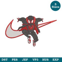 Nike Black Spiderman Embroidery design file pes. Anime embroidery design. Machine embroidery pattern, Swoosh embroidery