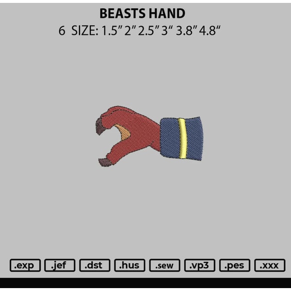 Beast Hand Pinterest Beast Hand Embroidery File, Belle and the Beast, Embroidery | Inspire ...