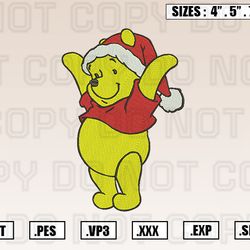 winnie the pooh christmas embroidery designs, christmas embroidery design file instant download