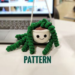 Crochet plant pattern, beginner crochet pattern, crochet car charm pattern, Easy to follow, Do it yourself, Plant hangin