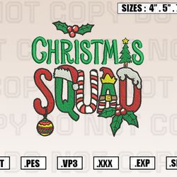 Elf Santa Christmas Squad Embroidery Designs, Christmas Embroidery Design File Instant Download