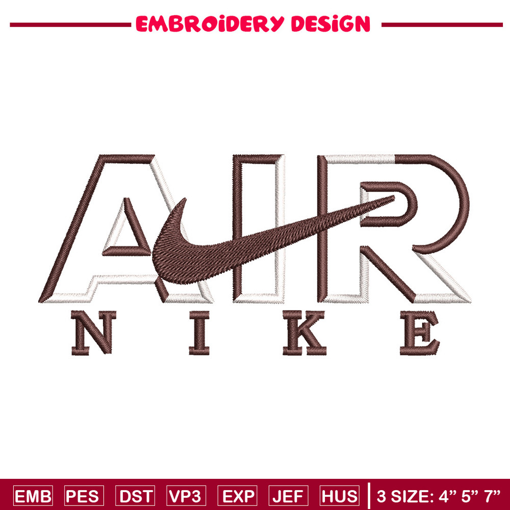 Air nike embroidery design, Nike embroidery, Embroidery file, Embroidery shirt, Nike design, Digital download.jpg